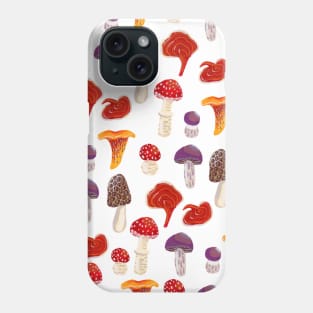 Mushrooms in Gouache Pattern Phone Case