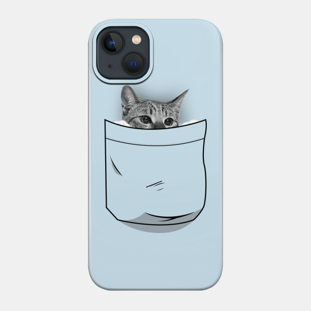 Cute pocket kitty shirt - Kitty - Phone Case