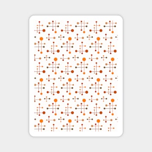 Mid Century Atomic Age Pattern 36 Orange, Brown Magnet