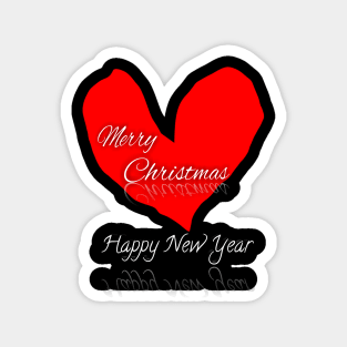 merry christmas happy new year Magnet