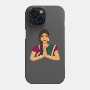 Indian lady Namaste Phone Case