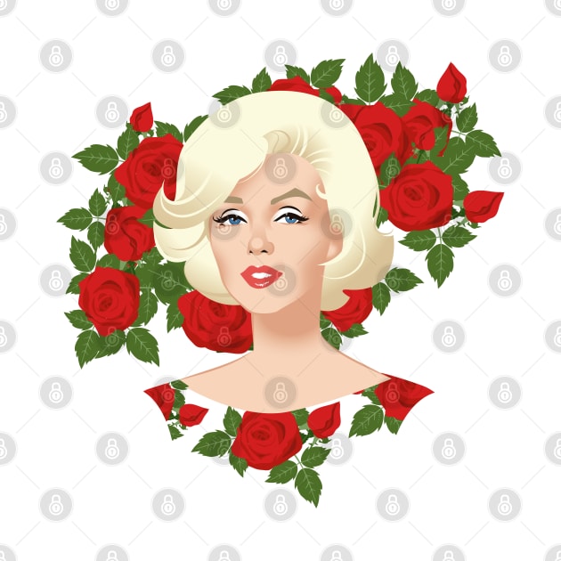 Marilyn Roses by AlejandroMogolloArt