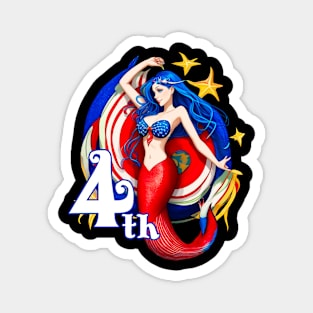 Independence day 4th july mermaid Magnet