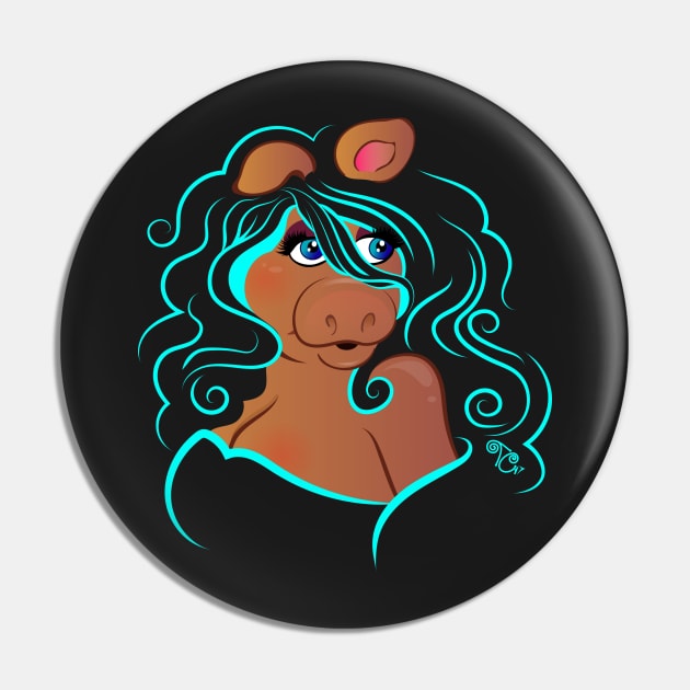 Electric Diva - Teal Pin by Toni Tees