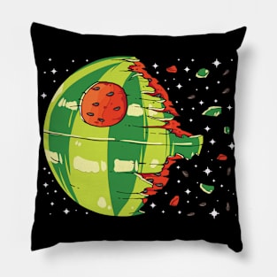 Funny watermelon Spaceship summer fruit design Pillow