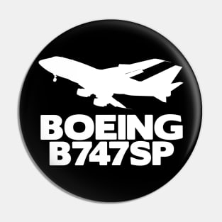 Boeing B747SP Silhouette Print (White) Pin