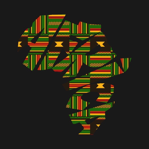 Africa Map with Kente Pattern, African Style by kentevibes