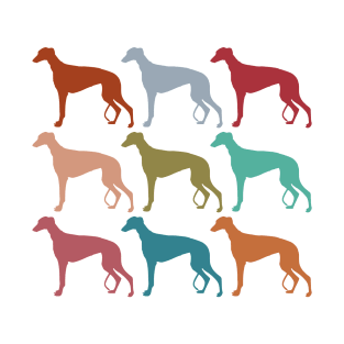 Greyhound Dogs in Rainbow Colors T-Shirt