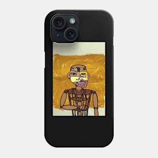 Madiba: Unique Puppet Art with Abstract Expressionist Background Phone Case