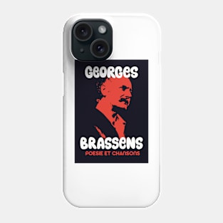 Georges Brassens Tribute Design - Poesie et Chansons Phone Case