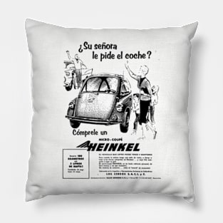 1960s BUBBLE CAR - Spanish language advert Pillow