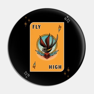 Fly High Bird Tattoo Pin