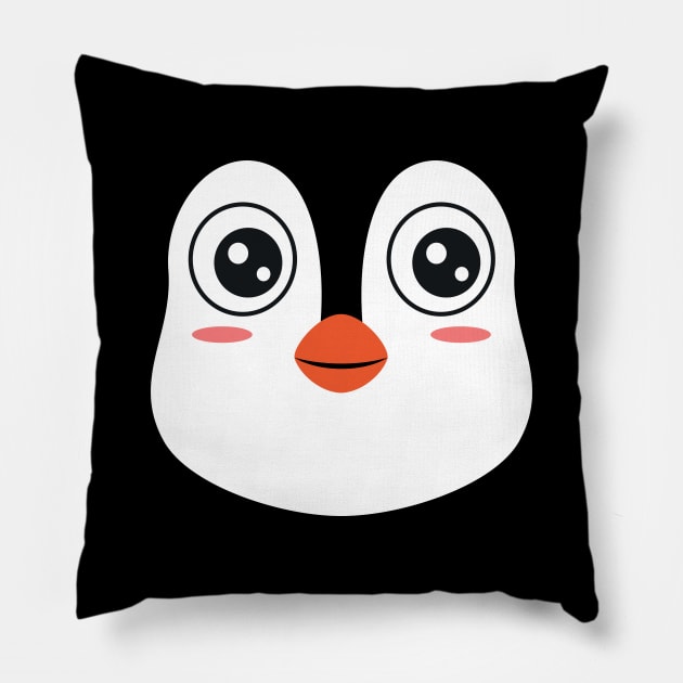 Cute Penguin Face Easy Halloween Costume Gift Pillow by HCMGift