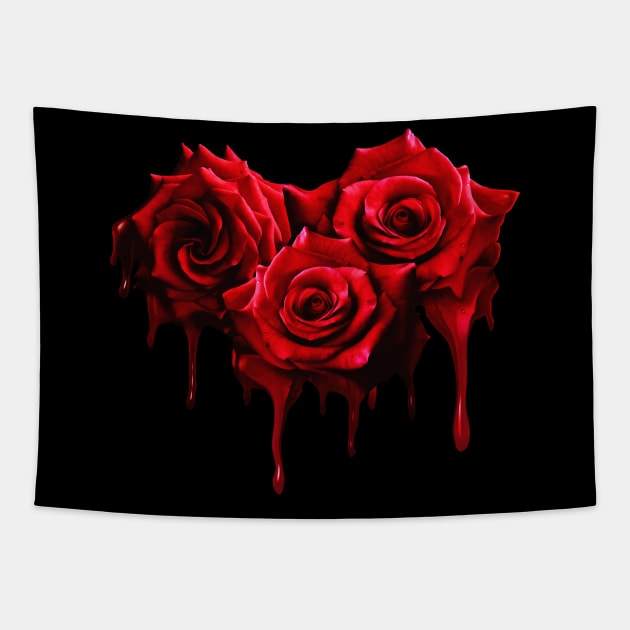 Bleeding Roses Tapestry by VictoriaObscure