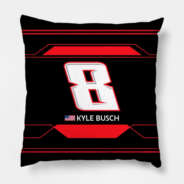 Kyle Busch #8 2023 NASCAR Design Pillow by AR Designs 