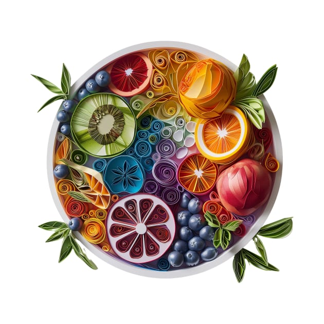 Whirls of Flavor: A Paper Quilled Kirigami Fruit Bowl Extravaganza by Iron Creek