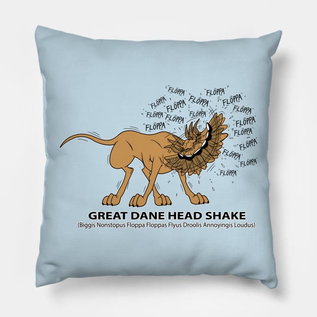 Great Dane Head Shake Pillow by DaleToons