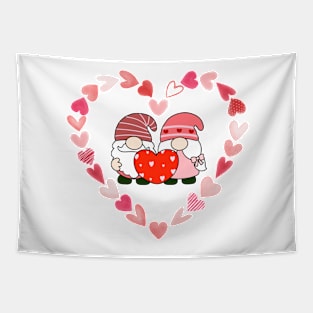 Heart with couple teddy Tapestry