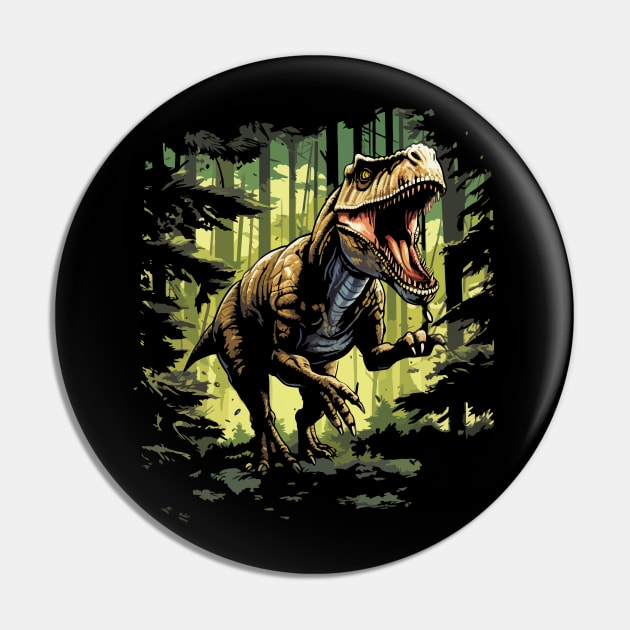 T-Rex Tyrannosaurus Dinosaur Design Pin by UNDERGROUNDROOTS