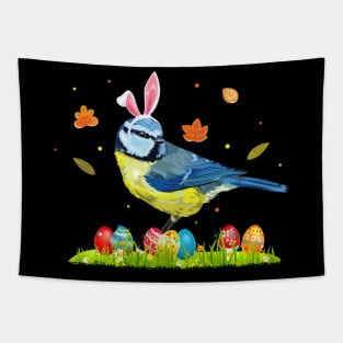 Bunny Ears Eggs Cute Easter Bird Tapestry