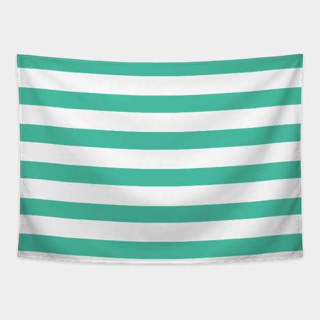 Fresh mint green striped design Tapestry by craftydesigns