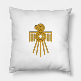 The 'Aztec Spirit Bird Crop Circle' In Gold Pillow