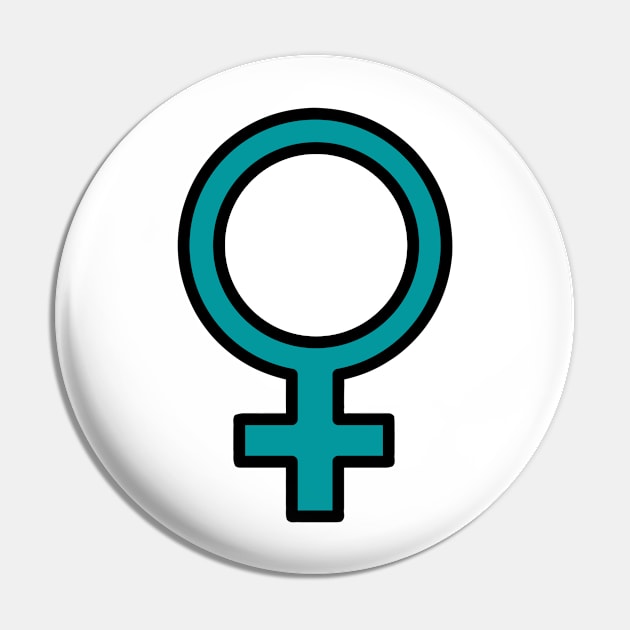 Blue Female Symbol Pin by opptop