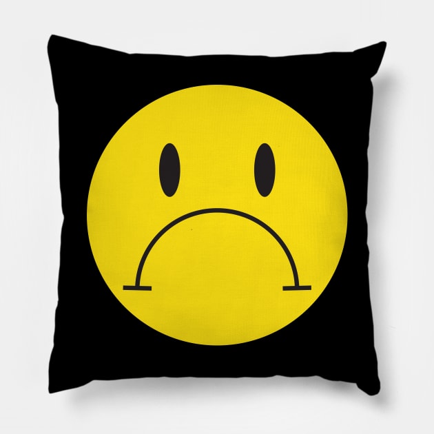 Sad Face Pillow by Nick Quintero