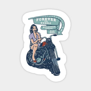 girl and motorcycle Magnet