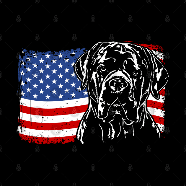 Proud Cane Corso American Flag patriotic gift dog by wilsigns