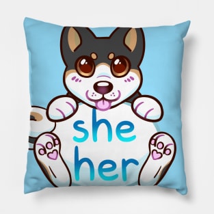 Doggy Pronouns - She/Her Pillow