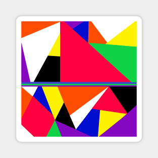 Colorful Abstract Geometric Shapes Pop Art Magnet