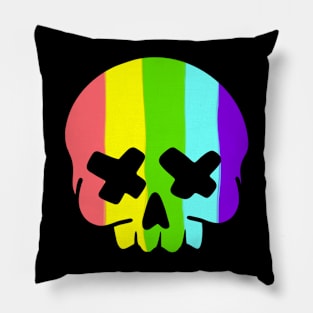 Rainbow Skull Pillow