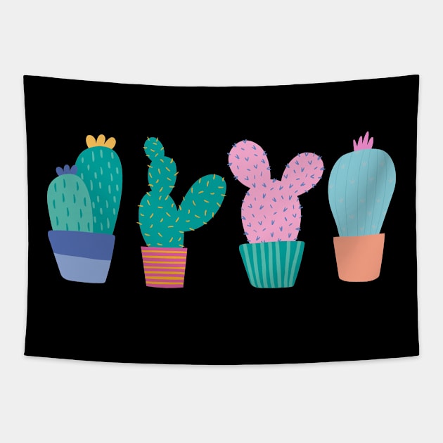 Cute colorful Succulents Print pattern Tapestry by Feminist Vibes