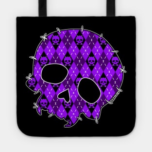 Purple Argyle Skull Tote