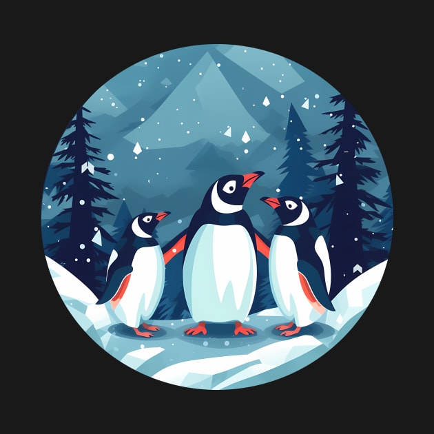 Penguin in Ornmament, Love Penguins by dukito