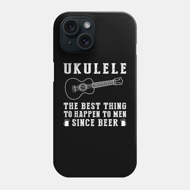 Strumming Smiles: 'Ukulele - Better Than Beer & Wine' Funny T-Shirt Phone Case by MKGift