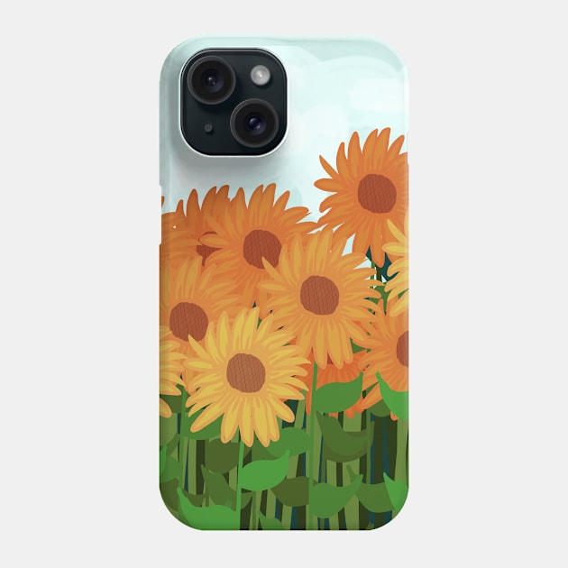 Sunflower Field Phone Case by BiahKiyoko