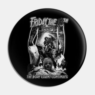 Friday The 13th, Part II. (Black and White). Pin