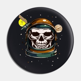 Astronaut Skull Pin