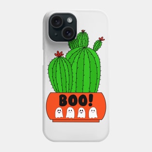 Cute Cactus Design #176: Cacti In Halloween Ghosts Pot Phone Case