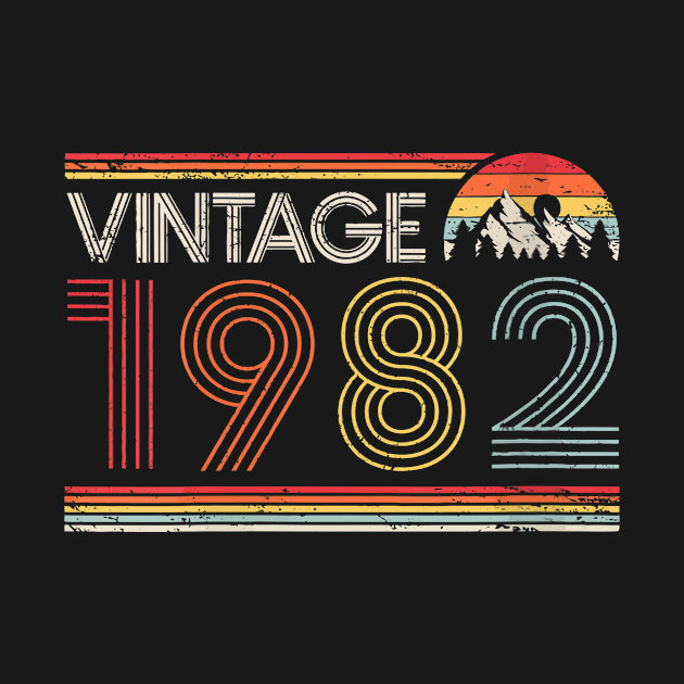 Retro Vintage 1982 Tshirt 38Th Birthday Gifts 38 Years Old by reelingduvet