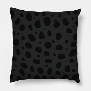 Charcoal Gray and Black Cheetah Print Animal Print Pillow