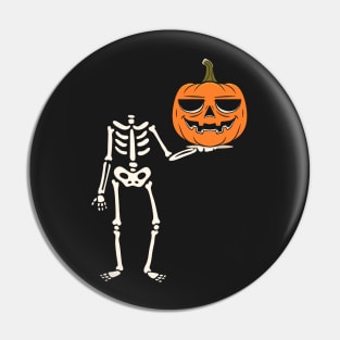 Pumpkin Skeleton Halloween Pin