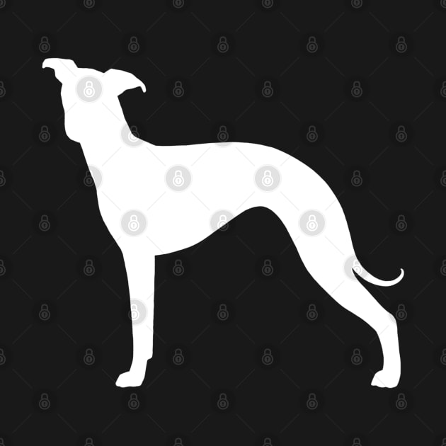 White Italian Greyhound Silhouette by Coffee Squirrel