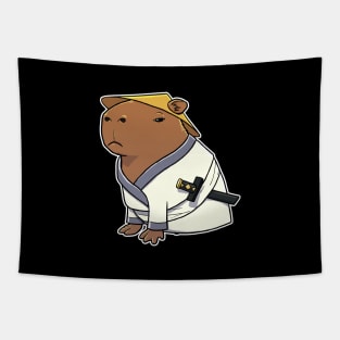Capybara Samurai Tapestry