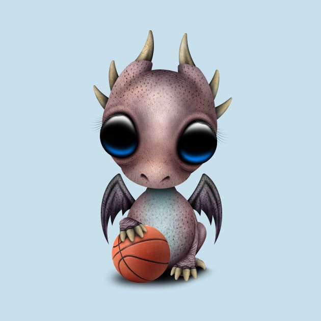 Baby Dragon Playing With Basketball by jeffbartels
