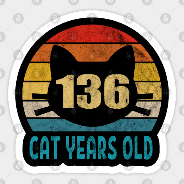 136 Cat Years Old Retro Style 30th Birthday Gift Cat Lovers