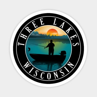 Three Lakes Wisconsin Fishing Magnet