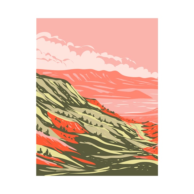 Seminoe State Park at the base of Seminoe Mountains in Sinclair Carbon County Wyoming WPA Poster Art by patrimonio